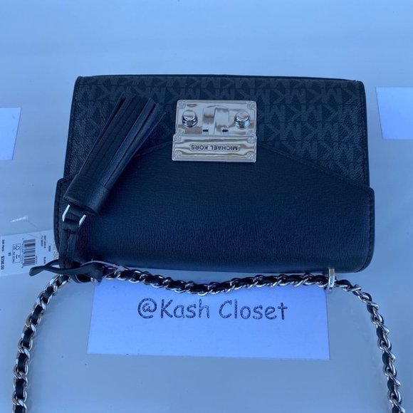 Michael Kors MK Rose SM Crossbody Bag -Black - Picture 12 of 13